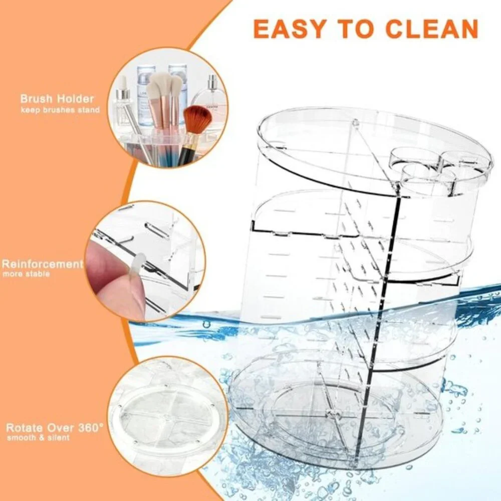 New Rotating Makeup Organizer, 8-Layer DIY Skincare & Cosmetic Storage Tray
